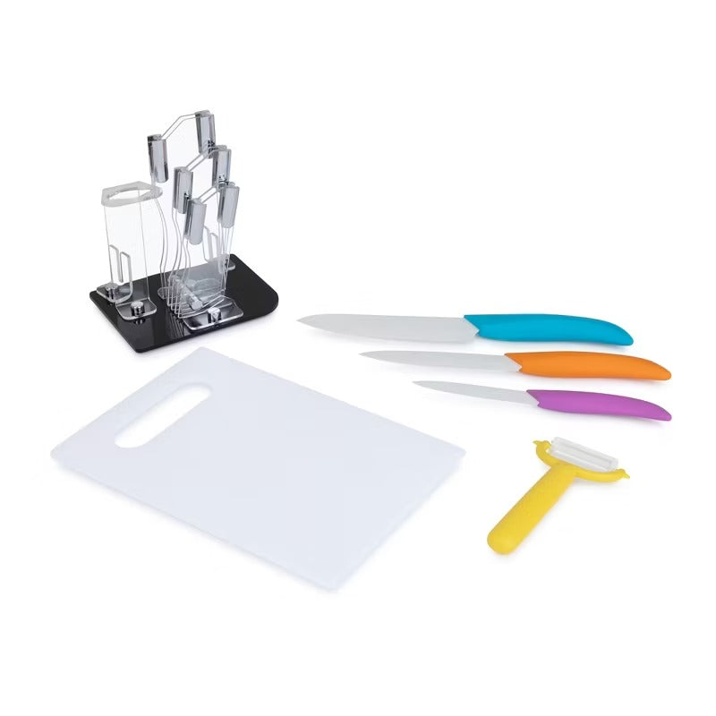 6-Piece Knife Set with Cutting Board with Stand - Includes Paring Knife