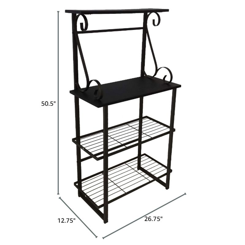 Kings Brand Furniture Covington Metal Kitchen Shelves Baker’s Rack Microwave Stand, Pewter