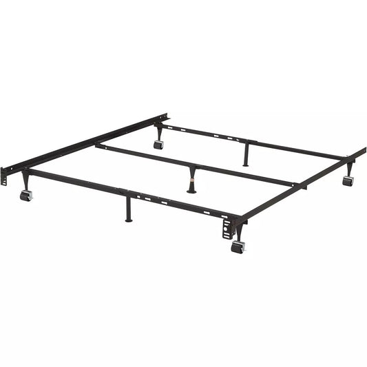 Kings Brand Furniture Heavy Duty Commercial Metal Adjustable Bed Frame, Twin, Full, Queen