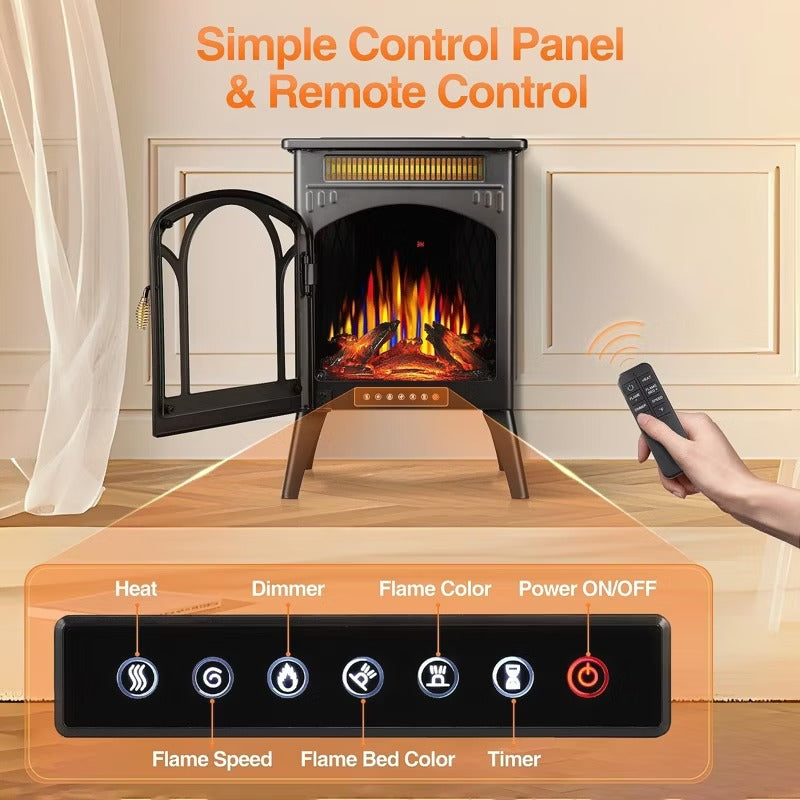 R.W.FLAME Electric Fireplaces, 1500W Infrared Electric Stove Heater, Efficient Heating