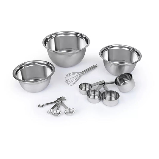 12 Piece Kitchen Mixing & Measuring Set, Stainless Steel Mixing Bowl