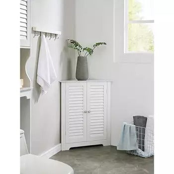 Kings Brand Furniture - Tall Bathroom Storage Cabinet with 2 Doors & 1 Drawer, Freestanding Floor Linen Cabinet, White