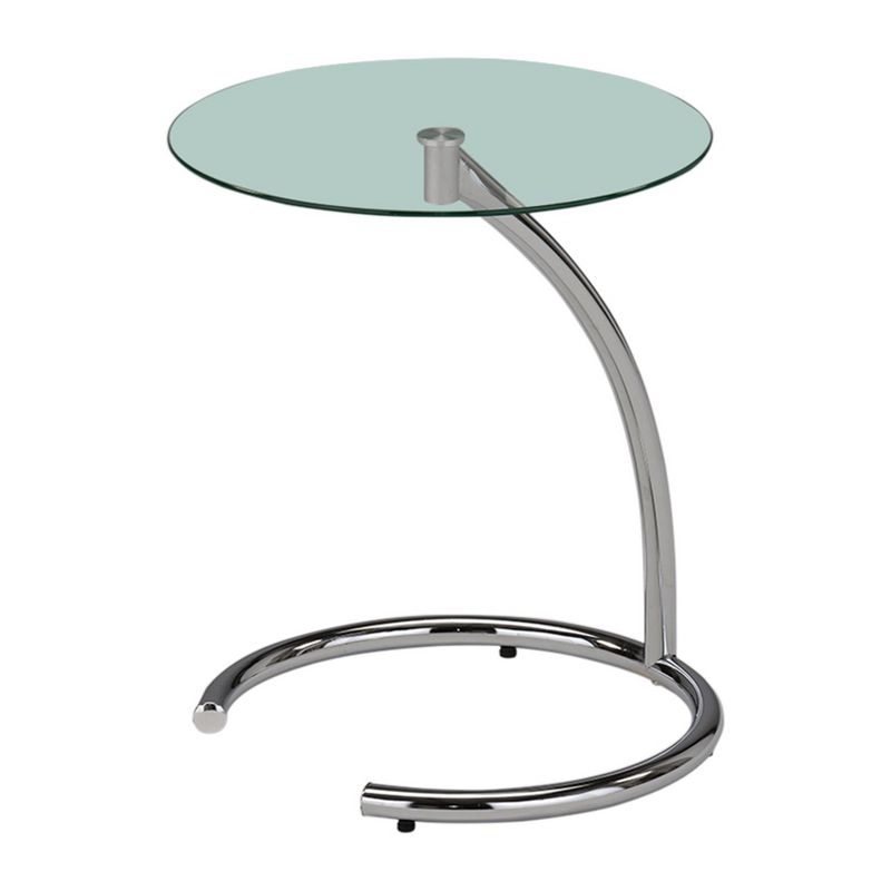 Kings Brand Furniture - Chrome with Glass Modern Accent Side End Table