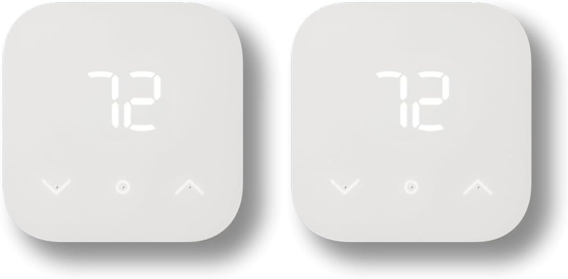 Amazon Smart Thermostat compatible with Alexa for energy-efficient home heating and cooling