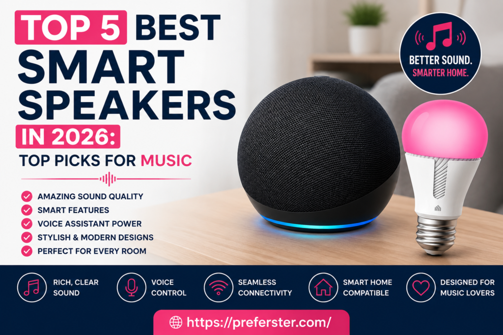 Best smart speakers for home use in 2026 including Alexa, Google Assistant, and Apple Siri devices