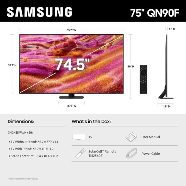 Samsung 75-Inch Class Neo QLED 4K QN90F Series