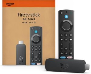 Amazon Fire TV Stick 4K Max plugged into a television
