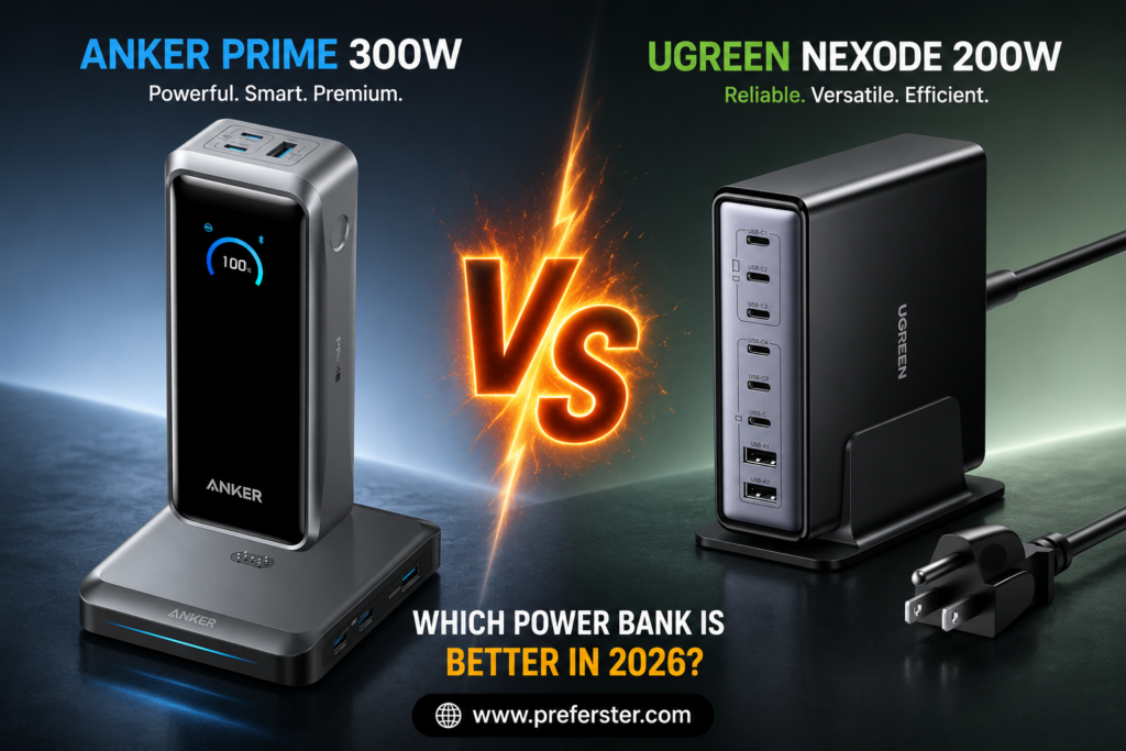 Anker Prime 300W with charging base vs UGREEN Nexode 200W power bank