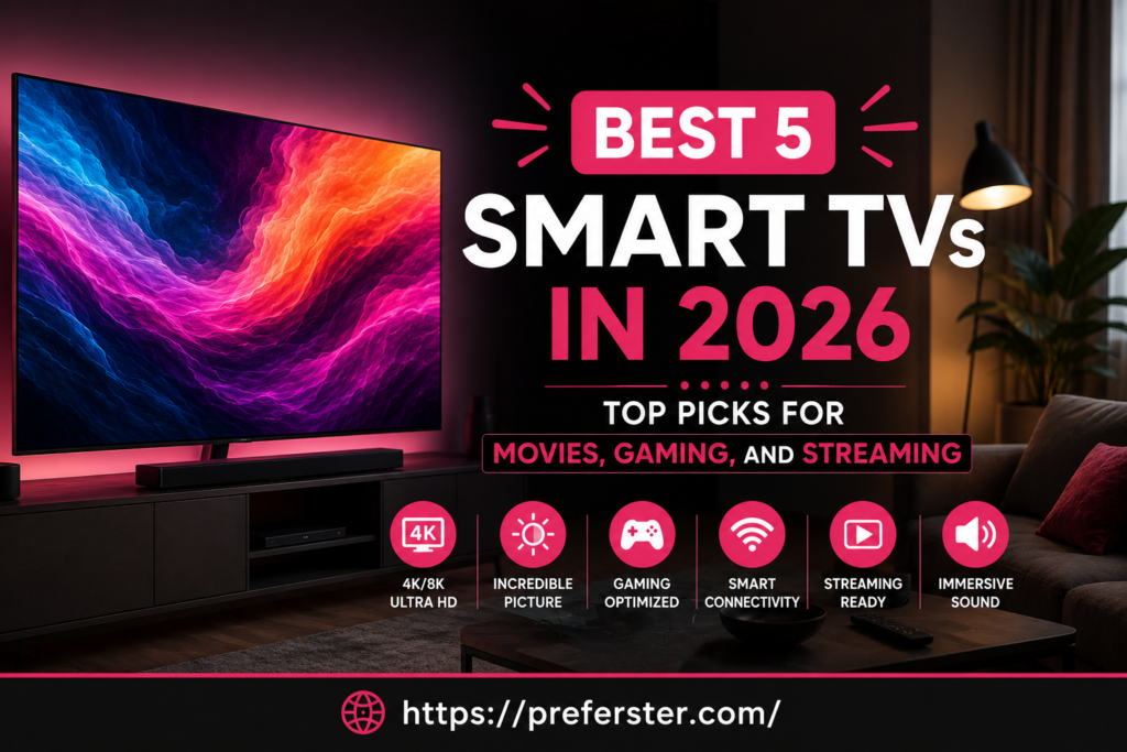 Best smart TVs in 2026 displayed in a modern living room