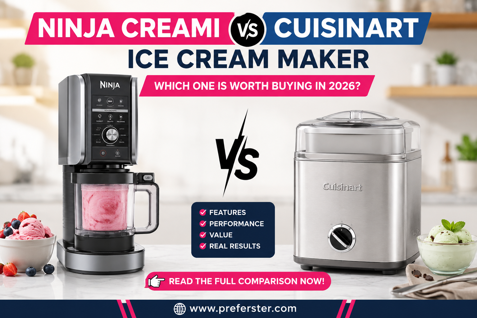 Ninja Creami vs Cuisinart Ice Cream Maker comparison