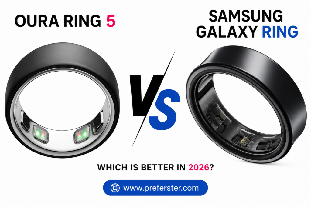 Oura Ring 5 vs Samsung Galaxy Ring smart ring comparison for 2026
