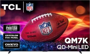 TCL QM7K Roku smart TV with 4K QLED display and Roku interface