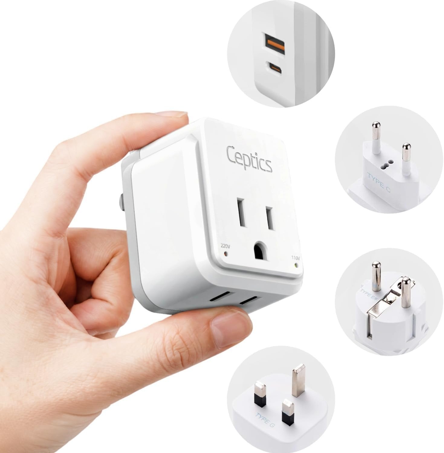 Ceptics European Travel Adapter