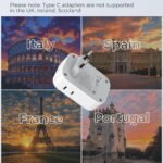 TESSAN European Travel Plug Adapter USB C