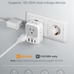 TESSAN European Travel Plug Adapter USB C