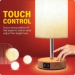 Yarra-Decor Bedside Table Lamp with USB Ports