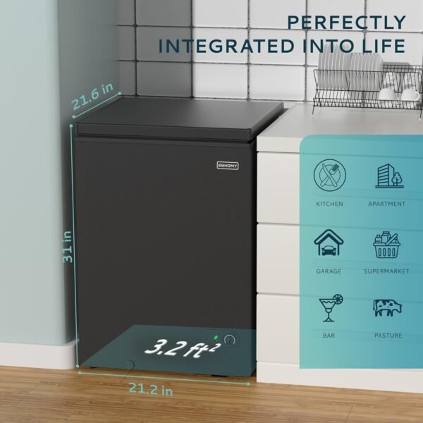 EUHOMY 3.5 Cu. Ft. Chest Freezer