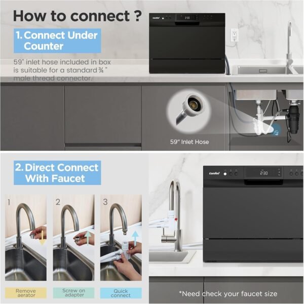 COMFEE’ Countertop Dishwasher