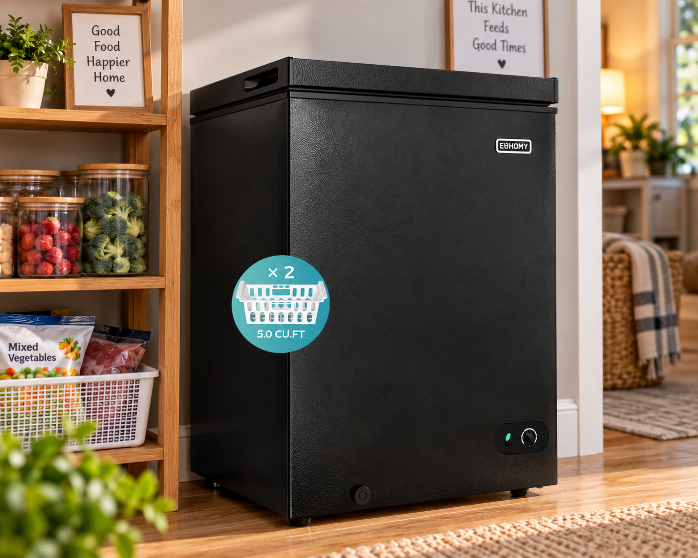 EUHOMY 3.5 Cu.Ft Freezer