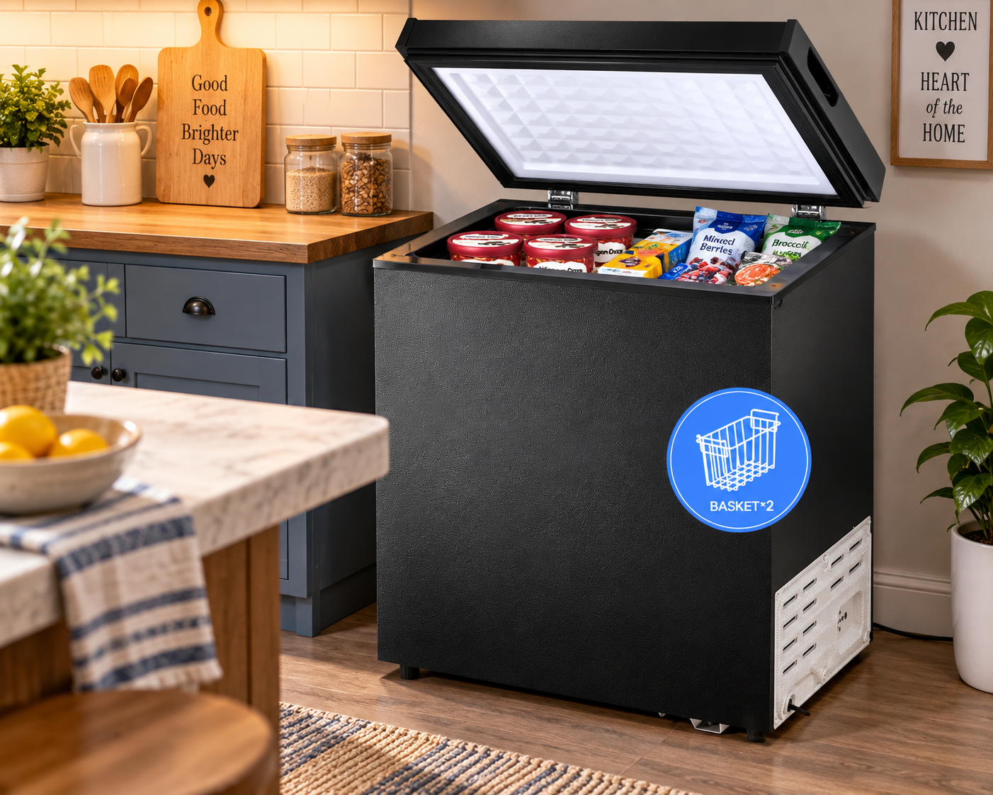 Kismile 3.2 Cu. Ft. Chest Freezer
