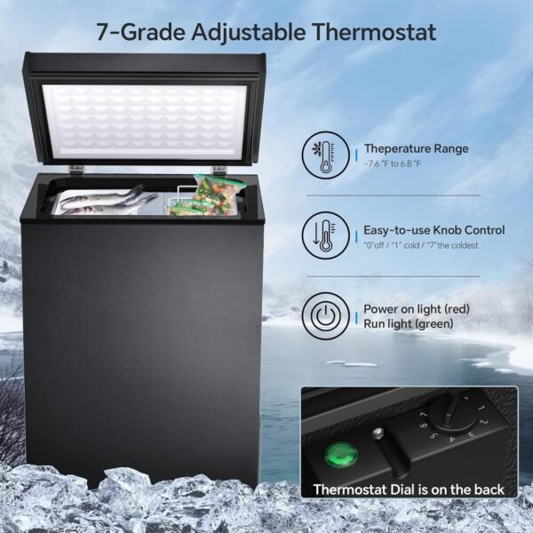 Kismile 3.2 Cubic Feet Chest Freezer,