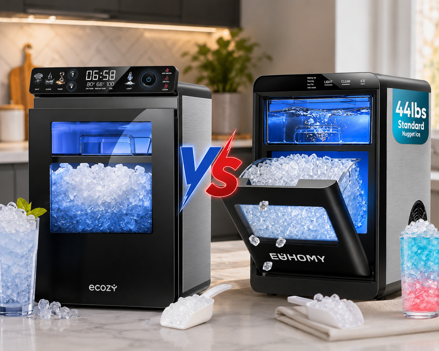 ecozy vs EUHOMY Nugget Ice Maker