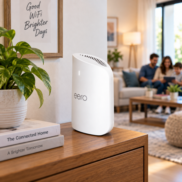 eero Pro 7 tri-band mesh Wi-Fi 7 router lifestyle
